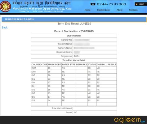 vmou term end exam results.
